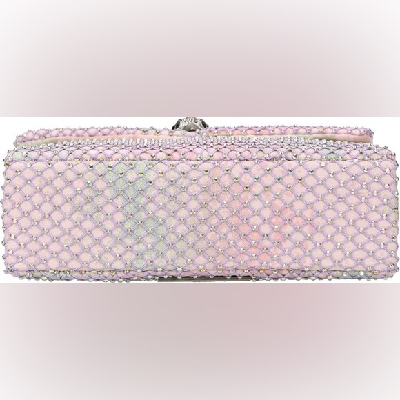 NWT Kurt Geiger London Mini Embellished Pink Rhinestone Fabric Crossbody Bag - Picture 4 of 8